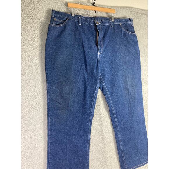 Vintage Blue Denim Jeans Size‎ 48 Waist Relaxed Straight Fit Plus - Picture 8 of 12